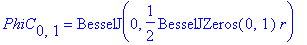 PhiC[0,1] = BesselJ(0,1/2*BesselJZeros(0,1)*r)