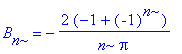 B[n] = -2*(-1+(-1)^n)/n/Pi