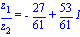 z[1]/z[2] = -27/61+53/61*I