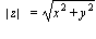 abs(z) = sqrt(x^2+y^2)
