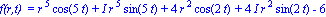 `f(r,t) ` = r^5*cos(5*t)+I*r^5*sin(5*t)+4*r^2*cos(2*t)+4*I*r^2*sin(2*t)-6
