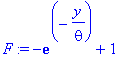 F := -exp(-y/theta)+1