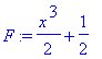 F := 1/2*x^3+1/2