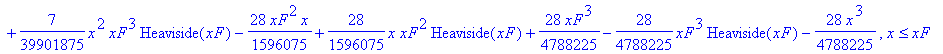 biegelinie := PIECEWISE([28/4788225*x^3*Heaviside(xF-10)+7/598528125*x^3*xF^3*Heaviside(xF-10)-7/39901875*x^3*xF^2*Heaviside(xF-10)+7/39901875*x^3*xF^2*Heaviside(xF)-7/598528125*x^3*xF^3*Heaviside(xF)+...