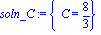 soln_C := {C = 8/3}