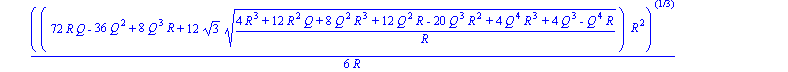 {y = 0}, {y = 1/6*((72*R*Q-36*Q^2+8*Q^3*R+12*3^(1/2)*((4*R^3+12*R^2*Q+8*Q^2*R^3+12*Q^2*R-20*Q^3*R^2+4*Q^4*R^3+4*Q^3-Q^4*R)/R)^(1/2))*R^2)^(1/3)/R+2/3*(-3*R-3*Q+Q^2*R)/((72*R*Q-36*Q^2+8*Q^3*R+12*3^(1/2...