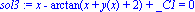 sol3 := x-arctan(x+y(x)+2)+_C1 = 0