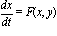 dx/dt = F(x, y)