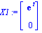 X1 := Vector[column]([[exp(t)], [0]])