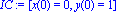 IC := [x(0) = 0, y(0) = 1]