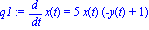 q1 := diff(x(t), t) = 5*x(t)*(-y(t)+1)