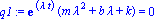q1 := exp(lambda*t)*(m*lambda^2+b*lambda+k) = 0