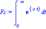 Fs := Int(exp(-s*t), t = 0 .. infinity)