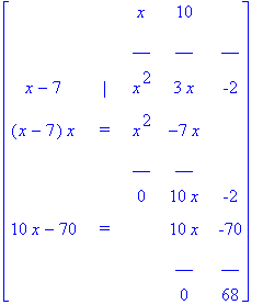 matrix([[` `, ` `, x, 10, ` `], [` `, ` `, __, __, ...