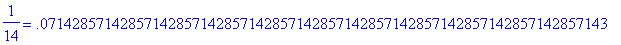 1/14 = .7142857142857142857142857142857142857142857...