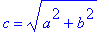 c = sqrt(a^2+b^2)
