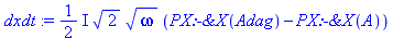 1/2*I*2^(1/2)*omega^(1/2)*(PX:-`&X`(Adag)-PX:-`&X`(A))