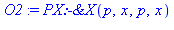 PX:-`&X`(p, x, p, x)