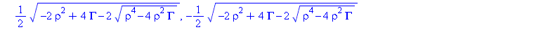 1/2*(-2*rho^2+4*Gamma+2*(rho^4-4*rho^2*Gamma)^(1/2))^(1/2), -1/2*(-2*rho^2+4*Gamma+2*(rho^4-4*rho^2*Gamma)^(1/2))^(1/2), 1/2*(-2*rho^2+4*Gamma-2*(rho^4-4*rho^2*Gamma)^(1/2))^(1/2), -1/2*(-2*rho^2+4*Ga...