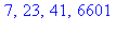 7, 23, 41, 6601