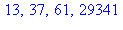 13, 37, 61, 29341