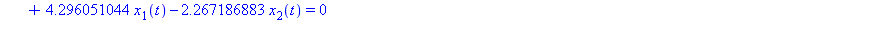 2*(diff(diff(x[1](t), t), t))+(2*alpha+2.028864161*beta)*(diff(x[1](t), t))+2.267186883*beta*(diff(x[1](t), t))-2.267186883*beta*(diff(x[2](t), t))+4.296051044*x[1](t)-2.267186883*x[2](t) = 0