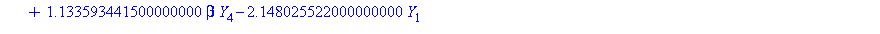 [Yp[1] = Y[2], Yp[2] = -1/2*(2*alpha+2.028864161*beta)*Y[2]-1.133593441500000000*beta*Y[2]+1.133593441500000000*beta*Y[4]-2.148025522000000000*Y[1]+1.133593441500000000*Y[3], Yp[3] = Y[4], Yp[4] = -1/...