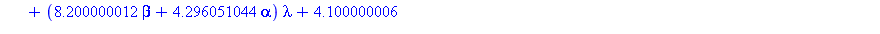 lambda^4+(2.*alpha+4.296051044*beta)*lambda^3+(alpha^2+4.100000006*beta^2+4.296051044*alpha*beta+4.296051044)*lambda^2+(8.200000012*beta+4.296051044*alpha)*lambda+4.100000006