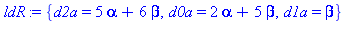 {d2a = 5*alpha+6*beta, d0a = 2*alpha+5*beta, d1a = beta}