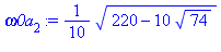 1/10*(220-10*74^(1/2))^(1/2)