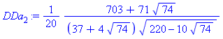 1/20*(703+71*74^(1/2))/((37+4*74^(1/2))*(220-10*74^(1/2))^(1/2))