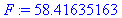 F := 58.41635163