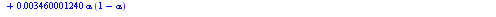 `+`(1.8, `-`(exp(`+`(`*`(0.1644531250e-1, `*`(alpha)), `-`(0.2812500000e-2), `*`(0.7975985090e-2, `*`(`^`(alpha, 2))), `*`(0.8457986110e-2, `*`(`^`(`+`(1, `-`(alpha)), 2))), `*`(0.3460001240e-2, `*`(a...