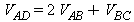 V[AD] = 2*V[AB]+V[BC]