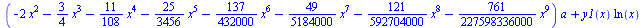 `+`(`*`(`+`(`-`(`*`(2, `*`(`^`(x, 2)))), `-`(`*`(`/`(3, 4), `*`(`^`(x, 3)))), `-`(`*`(`/`(11, 108), `*`(`^`(x, 4)))), `-`(`*`(`/`(25, 3456), `*`(`^`(x, 5)))), `-`(`*`(`/`(137, 432000), `*`(`^`(x, 6)))...