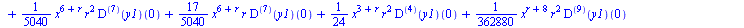`+`(`-`(`*`(`/`(1, 720), `*`(`^`(x, `+`(r, 7)), `*`(((`@@`(D, 6))(y1))(0))))), `*`(`/`(7, 6), `*`(`^`(x, `+`(3, r)), `*`(((`@@`(D, 4))(y1))(0)))), `*`(3, `*`(`^`(x, `+`(r, 2)), `*`(((`@@`(D, 3))(y1))(...