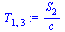 `:=`(T[1, 3], `/`(`*`(S[2]), `*`(c)))