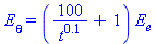 E[theta] = (100/t^.1+1)*E[e]