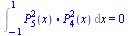 Int(`.`(LegendreP(5, 2, x), LegendreP(4, 2, x)), x = -1 .. 1) = 0