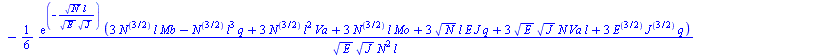 Typesetting:-mprintslash([`:=`(wb4, `+`(`-`(`/`(`*`(`/`(1, 6), `*`(exp(`/`(`*`(`^`(N, `/`(1, 2)), `*`(l)), `*`(`^`(E, `/`(1, 2)), `*`(`^`(J, `/`(1, 2)))))), `*`(`+`(`-`(`*`(3, `*`(`^`(N, `/`(3, 2)), `...