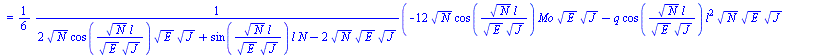 {Va = `+`(`/`(`*`(`/`(1, 6), `*`(q, `*`(`+`(`*`(12, `*`(`^`(J, `/`(3, 2)), `*`(`^`(E, `/`(3, 2)), `*`(cos(`/`(`*`(`^`(N, `/`(1, 2)), `*`(l)), `*`(`^`(E, `/`(1, 2)), `*`(`^`(J, `/`(1, 2)))))))))), `*`(...