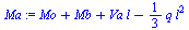 `+`(Mo, Mb, `*`(Va, `*`(l)), `-`(`*`(`/`(1, 3), `*`(q, `*`(`^`(l, 2))))))