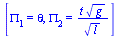 [PI[1] = theta, PI[2] = `/`(`*`(t, `*`(`^`(g, `/`(1, 2)))), `*`(`^`(l, `/`(1, 2))))]