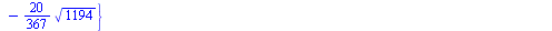 {x = `/`(3, 2), z = `+`(`*`(`/`(125, 734), `*`(`^`(2, `/`(1, 2)), `*`(`^`(3, `/`(1, 2))))), `*`(`/`(20, 367), `*`(`^`(1194, `/`(1, 2)))))}, {x = `/`(3, 2), z = `+`(`*`(`/`(125, 734), `*`(`^`(2, `/`(1,...