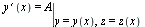 diff(y(x), x) = eval(A, [y = y(x), z = z(x)])