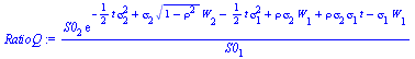 `/`(`*`(S0[2], `*`(exp(`+`(`-`(`*`(`/`(1, 2), `*`(t, `*`(`^`(sigma[2], 2))))), `*`(sigma[2], `*`(`^`(`+`(1, `-`(`*`(`^`(rho, 2)))), `/`(1, 2)), `*`(W[2]))), `-`(`*`(`/`(1, 2), `*`(t, `*`(`^`(sigma[1],...