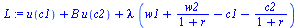 `+`(u(c1), `*`(B, `*`(u(c2))), `*`(lambda, `*`(`+`(w1, `/`(`*`(w2), `*`(`+`(1, r))), `-`(c1), `-`(`/`(`*`(c2), `*`(`+`(1, r))))))))