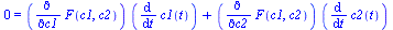 0 = `+`(`*`(diff(F(c1, c2), c1), `*`(diff(c1(t), t))), `*`(diff(F(c1, c2), c2), `*`(diff(c2(t), t))))