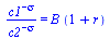 `/`(`*`(`^`(c1, `+`(`-`(`&sigma;`)))), `*`(`^`(c2, `+`(`-`(sigma))))) = `*`(B, `*`(`+`(1, r)))