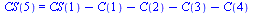 CS(5) = `+`(CS(1), `-`(C(1)), `-`(C(2)), `-`(C(3)), `-`(C(4)))